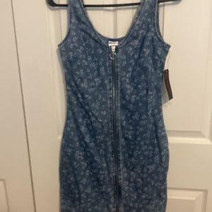 FINAL DROP🚨 NWT jean dress y2k stretchy sexy zipper dress clueless vibes